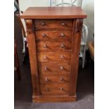 WELLINGTON CHEST, Victorian and later mahogany fitted with seven graduated drawers, 103cm H x 51cm W