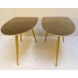 SIDE TABLES, a pair, 36cm high, 71cm wide, 36cm deep, gilt metal. (2)