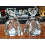 PERFUME BOTTLES, a pair, 22cm H, French art deco style, cut glass.