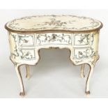 VENETIAN SIDE TABLE, early 20th century Italian hand painted with five drawers, 95cm W x 78cm H x