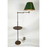 STANDARD LAMP, 19th century style brass, articulated and extending with shade, Besselink and