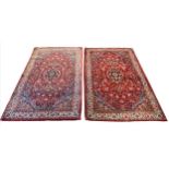 SAROUK RUGS, a pair, 207cm x 132cm (2)