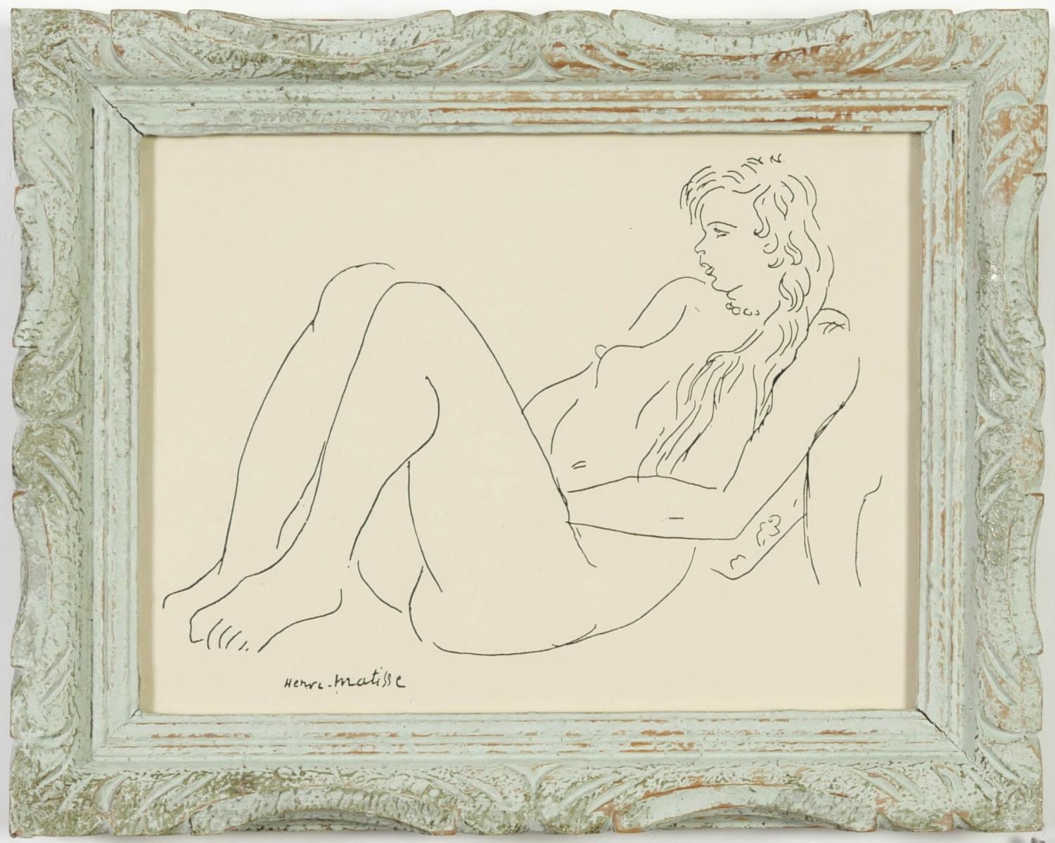 HENRI MATISSE, Seated Woman, signed in the plate, engraving after the original etching printed on