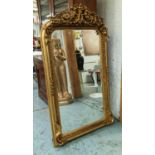 OVERMANTLE WALL MIRROR, 155cm x 90cm, belle époque style, gilt frame, with putti detail to surmount.