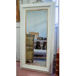 WALL MIRROR, white painted frame, bevelled edge glass, 190cm H x 99cm.