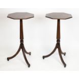 LAMP TABLES, 74cm H x 38cm W, a pair, 19th century and later mahogany with octagonal tops. (2)