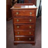 CHEST, George III style, mahogany, fitted with five drawers, narrow proportions, 94cm H x 50cm W x