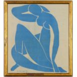 HENRI MATISSE, Blue Nude, print on newspaper for l'Humanite 1982, signed and dated in the plate,