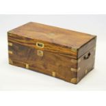 TRUNK, 34cm H x 73cm x 38cm, 19th century Chinese export camphorwood and brass bound.
