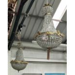 BAG CHANDELIERS, a pair, French Empire style, 75cm drop approx. (2)