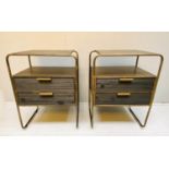 SIDE CABINETS, a pair, 61cm x 45cm x 36cm, each with two drawers. (2)