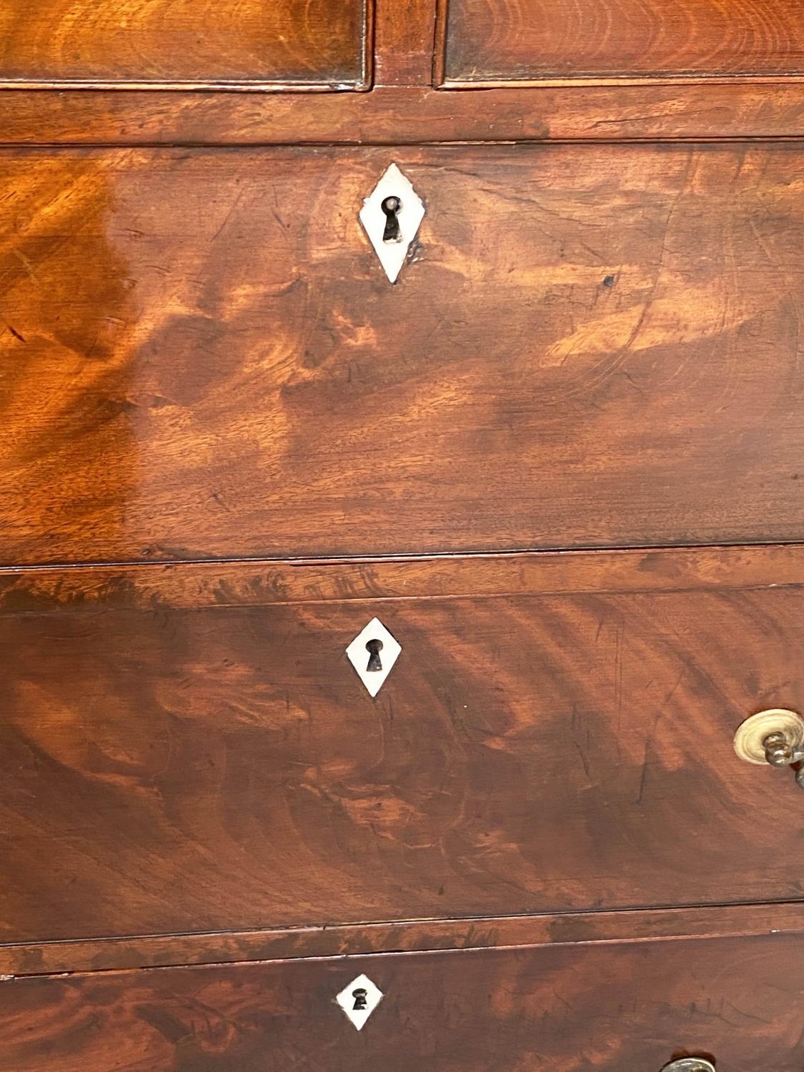 SCOTTISH HALL CHEST, early 19th century flame mahogany of adapted shallow proportions with two short - Bild 2 aus 4