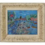 RAOUL DUFY, "Regates" , signed in the plate, off set lithograph, French vintage frame, 20.5cm x 24.