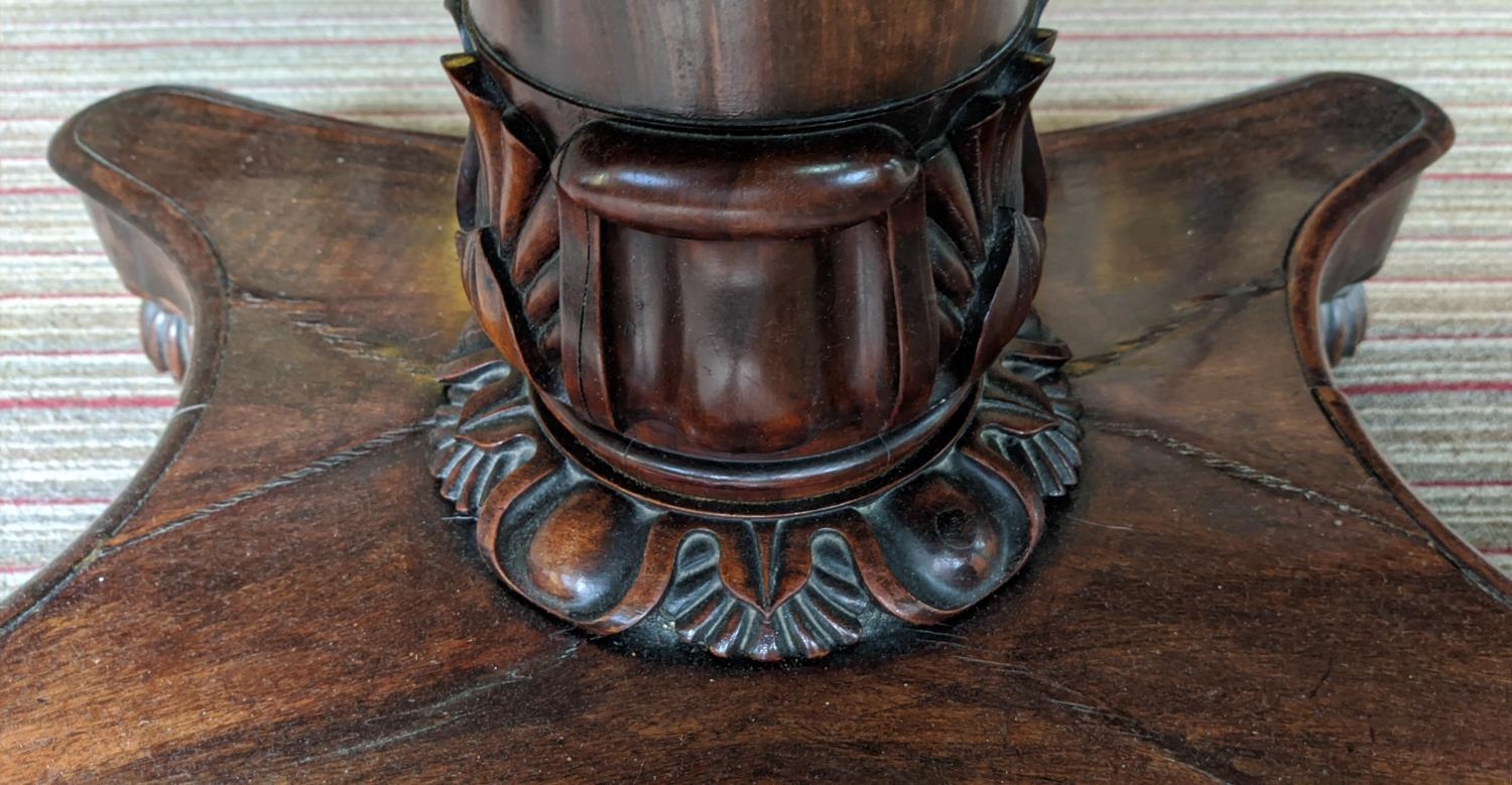 PEDESTAL WRITING TABLE, early Victorian, goncalo alves, fitted with two drawers, barrel turned - Bild 4 aus 8