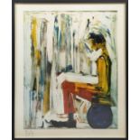 SIXTE BLASCO BRUGUERAS (Cuban 1926-1996), 'Seated Figure', lithograph, 76cm x 63cm, framed.