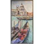 KEN DAVIS 'San Marco (Venice)', oil on board, 123cm x 61cm, framed.