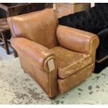 CLUB CHAIR, Art Deco, leather, 87cm x 86cm x 80cm H.