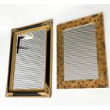 WALL MIRROR, contemporary 'leopard' spotted gilt rectangular together with a Continental style