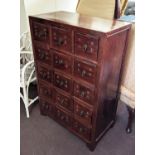 CHINESE APOTHECARY'S CHEST, 79cm W x 117cm H x 43cm D with fifteen script fronted drawers.