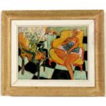 HENRI MATISSE, Femme Assise, off set lithograph, signed in the plate, French vintage frame, 20cm x