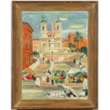 YVES BRAYER, The Spanish Steps, lithograph 1969, printed by Mourlot, French vintage frame, 64cm x