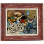 RAOUL DUFY, Still Life, signed in the plate, off set lithograph, French vintage frame, 20.5cm x 25.