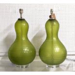 JULIAN CHICHESTER TABLE LAMPS, a pair, each 67cm H,'Tassia', green. (2)