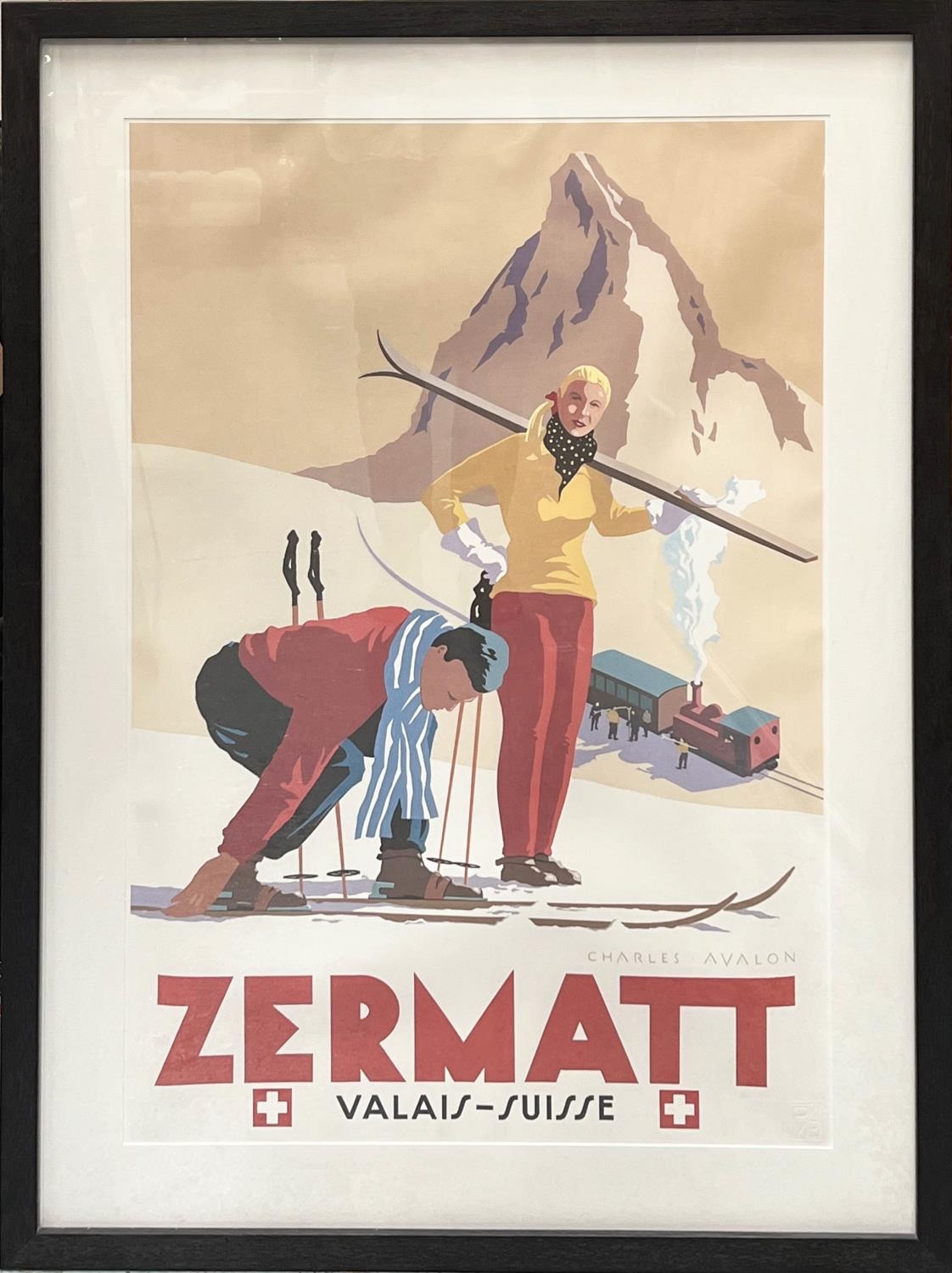 PULLMANS EDITIONS POSTER, Zermatt: 'Matterhorn at Dusk', after the original by Charles Avalon,