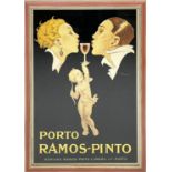 PORTO RAMOS-PINTO ADVERTISING POSTER, 1920s style, 74cm x 54cm, framed and glazed.