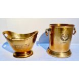 REGENCY STYLE WINE COOLERS, set of two, one of helmet form, the other of cylindrical two-handled