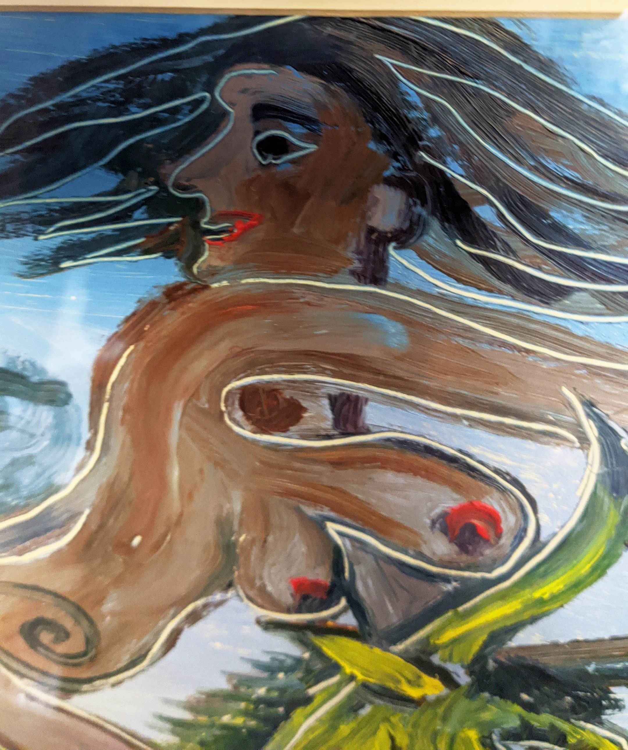 PETER RUDOLFO (born Washington DC, 1958), 'Nude on Bilo', oil on paper, 41cm x 30cm, signed, framed. - Bild 3 aus 5