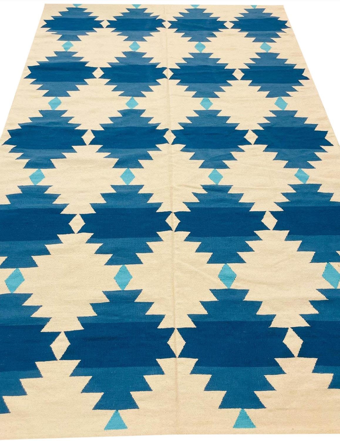 FINE CONTEMPORARY INDIAN COTTON DHURRIE, 245cm x 152cm.