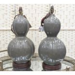 PAOLO MOSCHINO RADLEY TABLE LAMPS, a pair, grey glazed ceramic, 55cm H. (2)