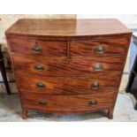 BOWFRONT CHEST, 107cm W x 107cm H x 54cm D, George III mahogany with five drawers.