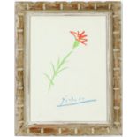 AFTER PABLO PICASSO, Fleur, signed in the plate, off set lithograph, vintage French frame, 22.5cm