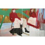 GINETTE FIANDACA, , Shadow I and II Dyptich', oil on canvas, 153cm x 244.5cm (two panels total),