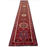 PERSIAN KARAJA LONG RUNNER, 485cm x 90cm.