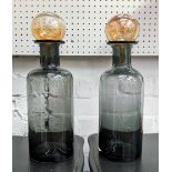 DECANTERS, a pair, Murano style glass, 37cm H. (2)