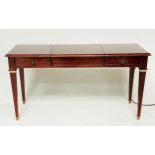 DORCHESTER DRESSING TABLE, French style gilt metal mounted mahogany with drawer and rising
