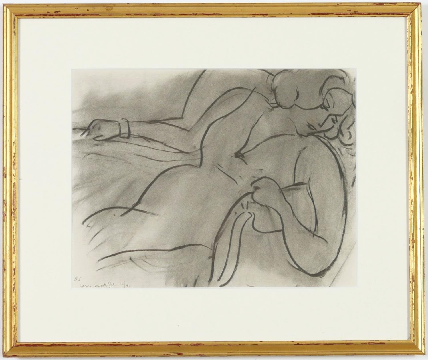 HENRI MATISSE, collotype B1, Seated Woman, signed in the plate, edition: 950, printed by Martin