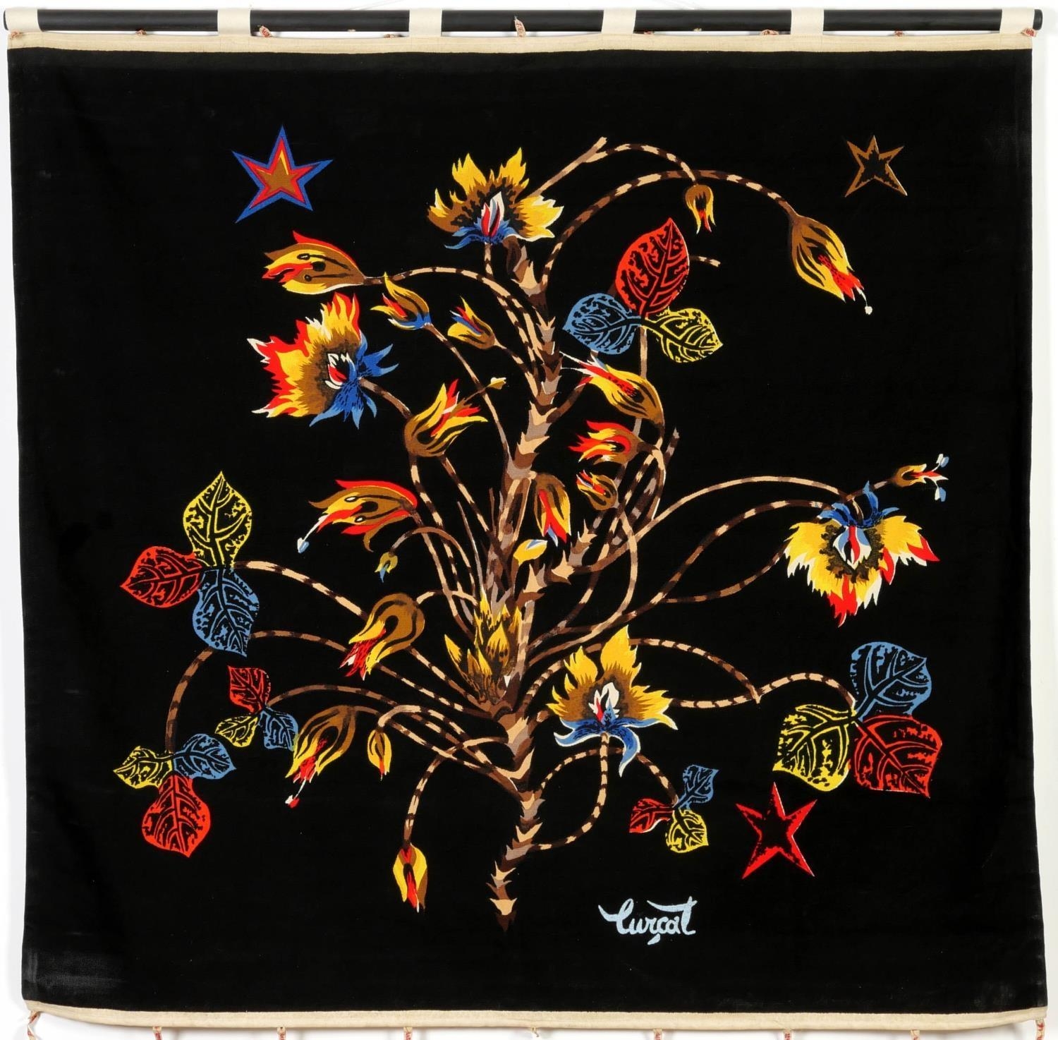 JEAN LURCAT, Fleurs, signed in the plate, Silkscreen/tapestry, 117cm x 121cm. (Subject to ARR -