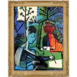 PABLO PICASSO, Claude and Paloma, signed in the plate quadrichrome, vintage French frame, 68cm x