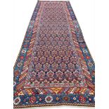 ANTIQUE PERSIAN MALAYER RUNNER, 305cm x 108cm.