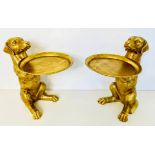 LABRADOR BUTLER TRAYS, a pair, gilt finish, 44cm x 38cm x 27cm. (2)