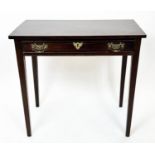 WRITING TABLE, 72cm H x 79cm W x 44cm D, George III mahogany with frieze drawer.