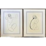 AFTER AMEDEO MODIGLIANI (Italian 1884-1920), 'Seated Women', offset lithographs, 40cm x 30cm,