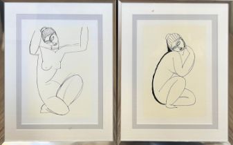 AFTER AMEDEO MODIGLIANI (Italian 1884-1920), 'Seated Women', offset lithographs, 40cm x 30cm,