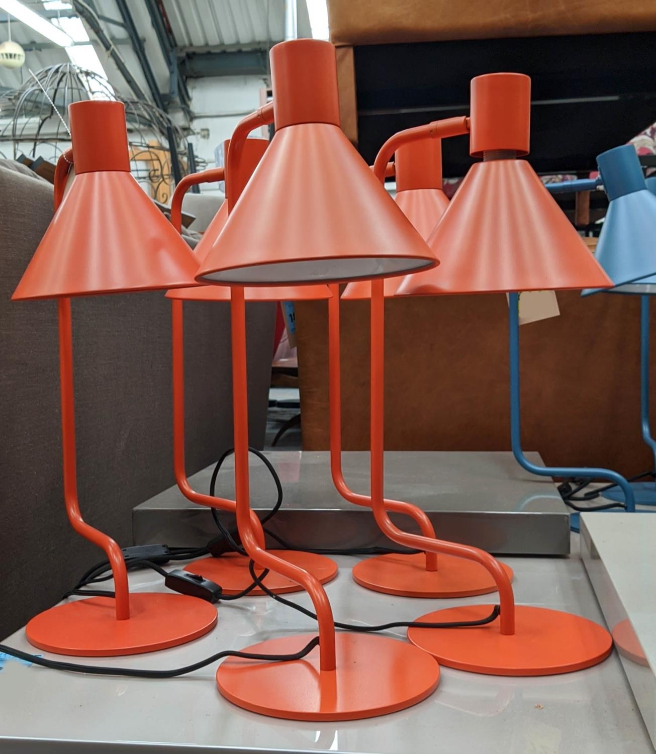 MADE.COM DESK LAMPS, a set of five, orange finish, 52cm H. (5) - Image 2 of 6