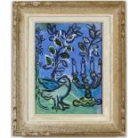 MARC CHAGALL, Candlesticks, 31cm x 23cm, original lithograph 1962, Vintage French frame.