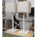 RUGIANO TABLE LAMPS, a pair, faux crocodile finish, each 77cm H, including shades. (2)